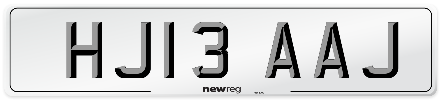 HJ13 AAJ Number Plate from New Reg